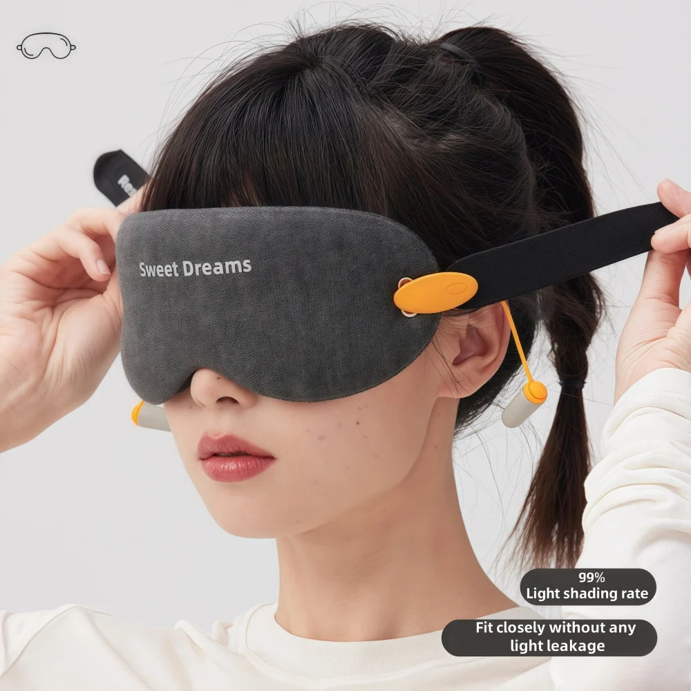 2-in-1 3D Blackout Sleep Mask with Noise Cancelling Ear Plugs - For Men & Women  Travel Relieving Eye Fatigue & Improving Sleep