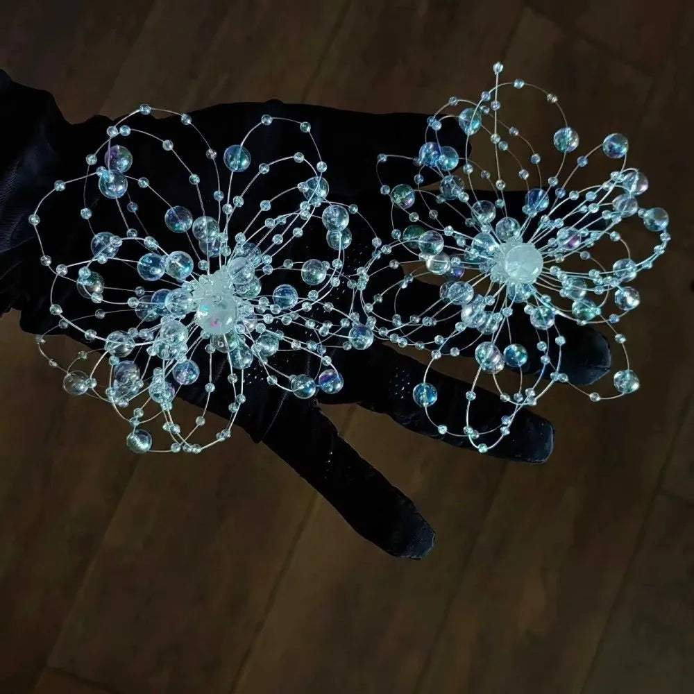 Handmade Floral Dresses Plastic Drop Earrings — Transparent | KIMLUD