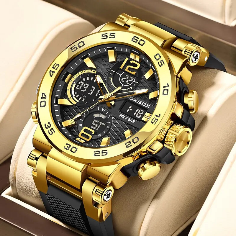 Premium Stainless Steel Chronograph Watch — Gold | KIMLUD