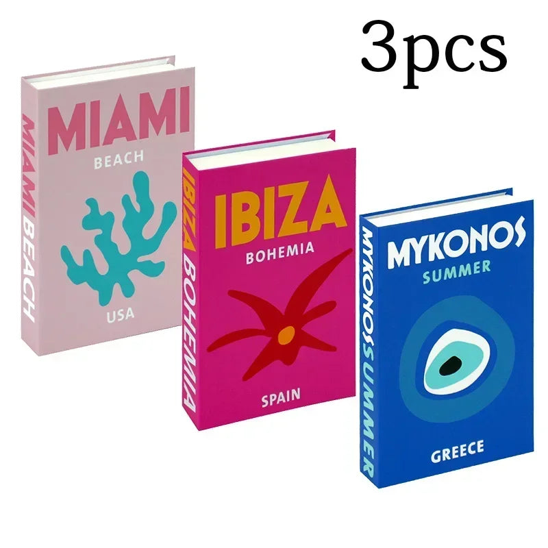 Foldable Faux Books Three-Piece Set for Couture Coffee Table Decor — Black | KIMLUD