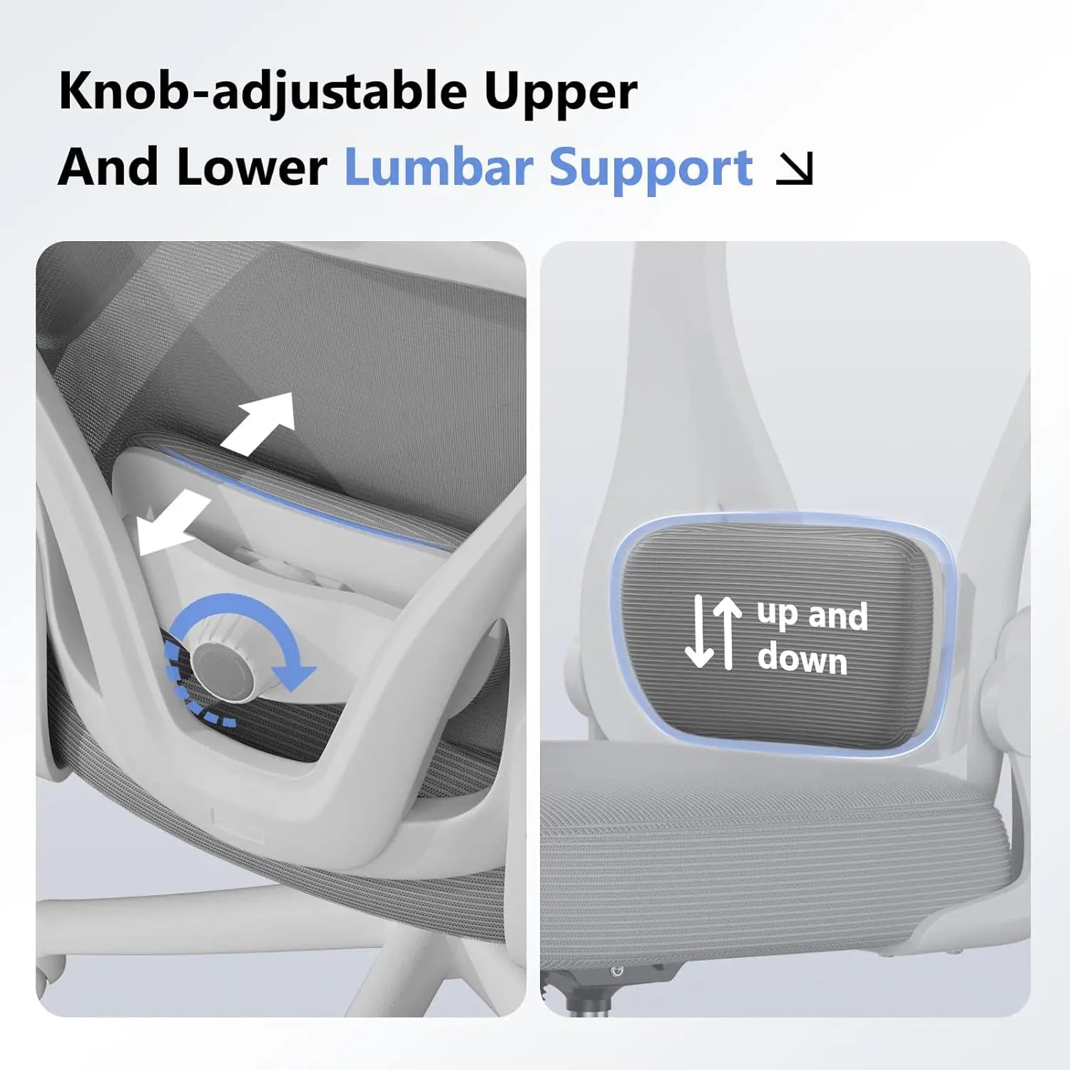 Mesh High Back Ergonomic Office Chair M903 With Wheels, Adjustable Lumbar Support — Ivory | KIMLUD