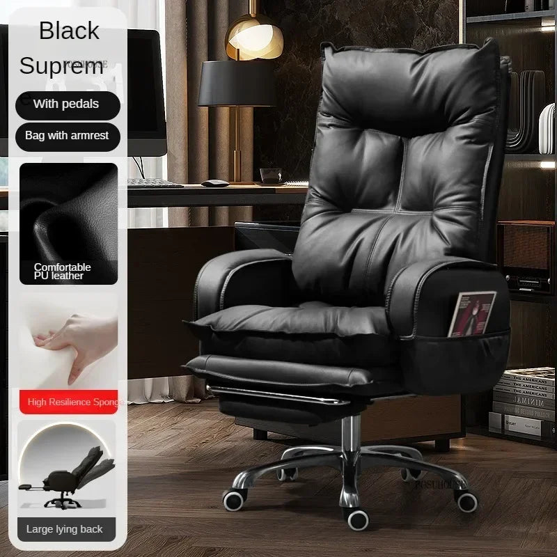 Modern Designer Armchairs Lazy Rolling Leather Office Chair Home Computer Swivel Gaming Accent Chairs Office Furniture w i g