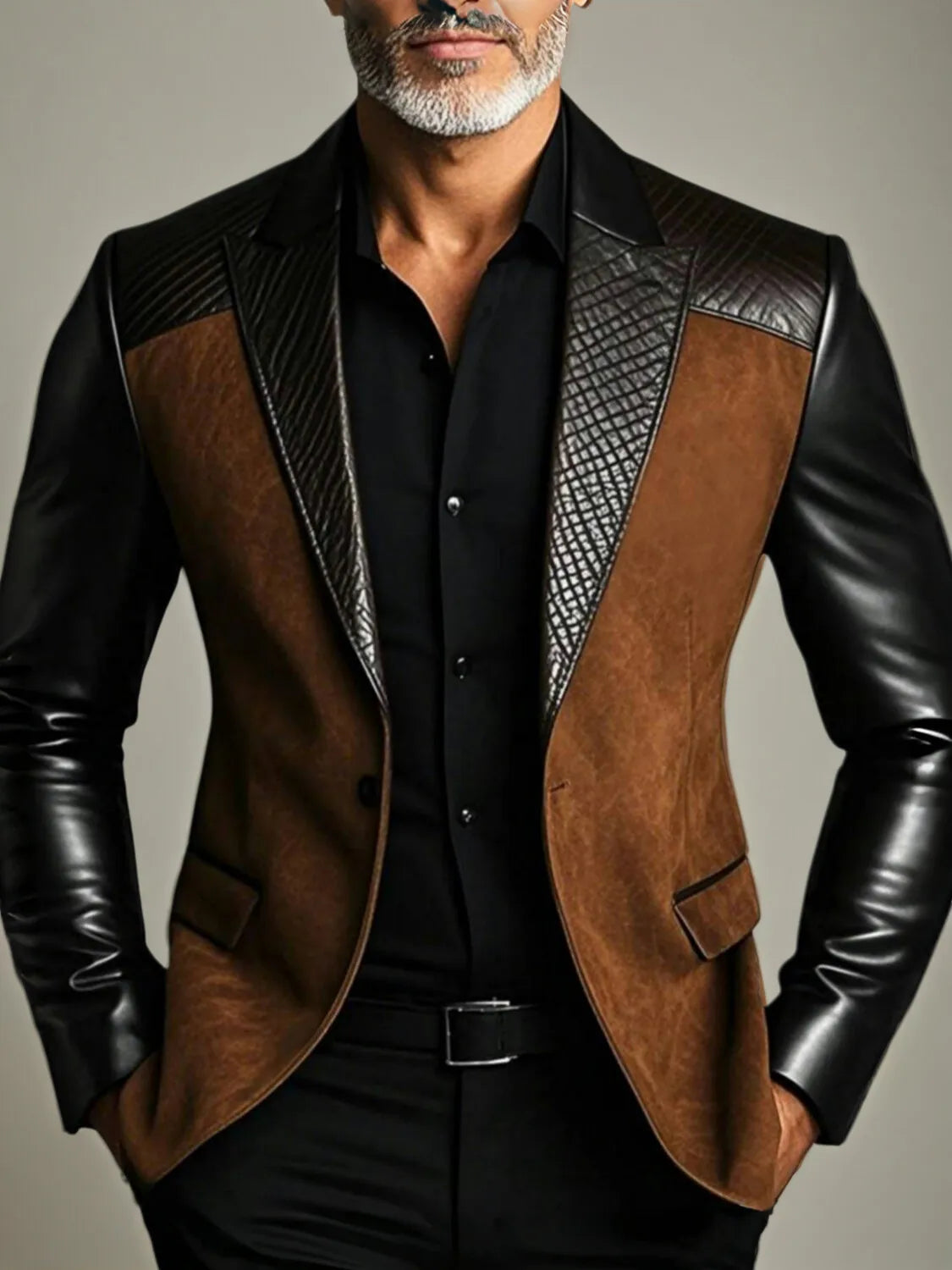 Men's Suit Jacket – Notched Lapel – Polyester | KIMLUD