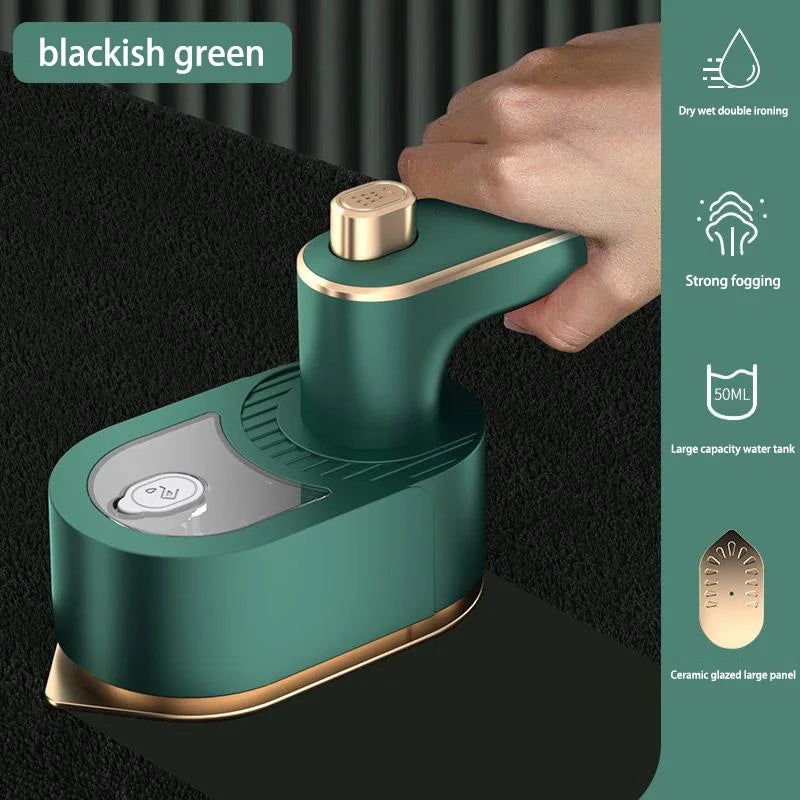 KIMLUD, 100V-230V Mini Steam Iron for clothes Travel Portable Garment Steamer Professional Home Heat Press Dry Wet Clothes Ironing 2024, green / us, KIMLUD APPAREL - Womens Clothes
