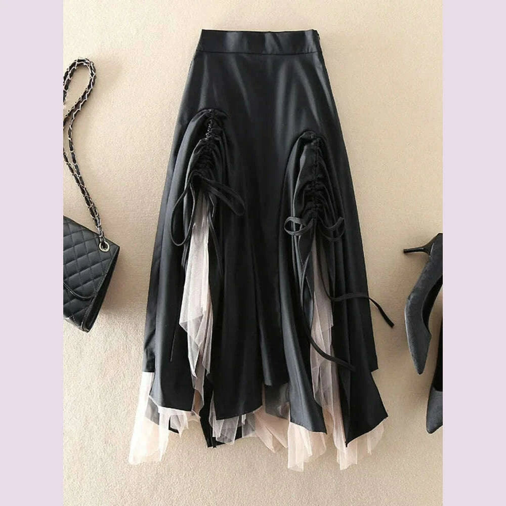 ucxq-fashion-patchwork-black-lace-drawstring-skirt-womens-clothing-irregular-folds-high-waist-skirts-2025-spring-summer-2q11360kimlud-womens-fashion-34606233
