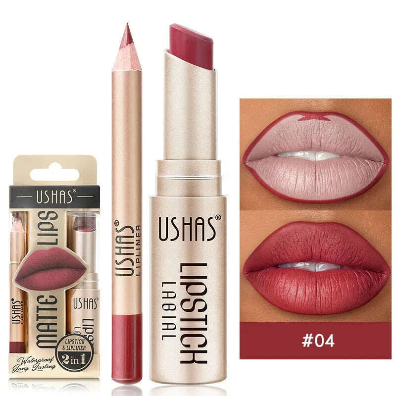ushas-12-color-lip-liner-lipstick-set-easy-coloring-matte-lipstick-long-lasting-nude-red-lipstick-kimlud-kimlud-33921766