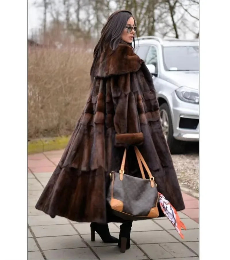 Mink Fur Coat – Real Mink Fur – Long Coat Silhouette | KIMLUD