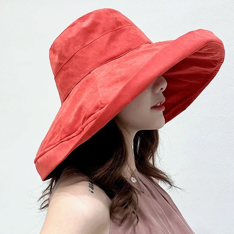 Handcrafted Luxe Cotton Solid Bucket Hat — Black | KIMLUD