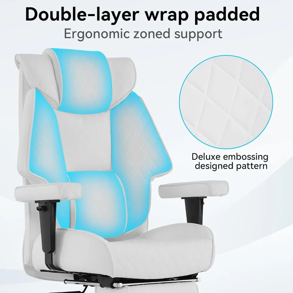 KIMLUD, big and tall office chair with footrest, pu leather high back executive office chair 400lbs, ergonomic computer chairs lumbar su, KIMLUD Womens Clothes