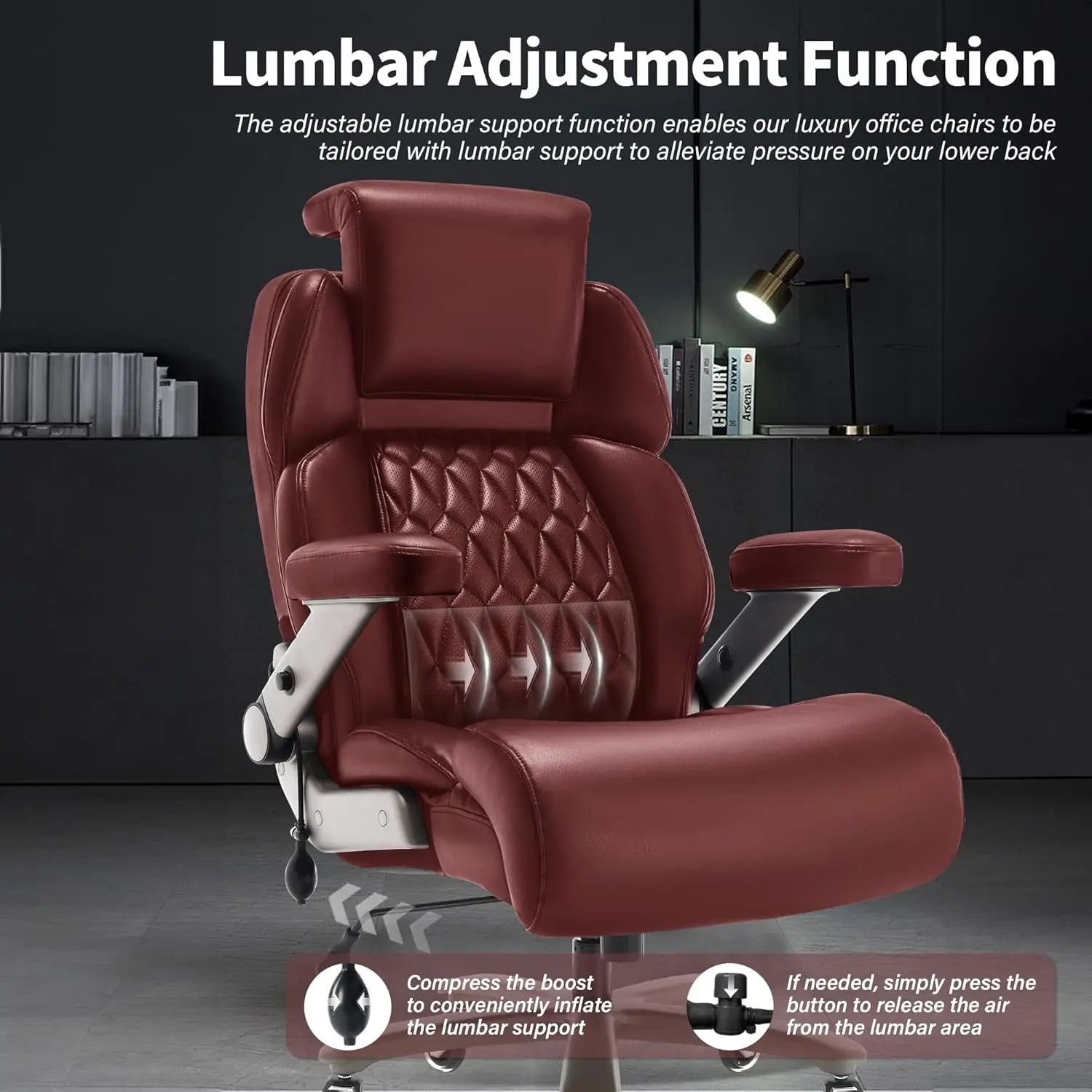 KIMLUD, Big and Tall Office Chair 700lbs - Adjustable Headrest&Lumbar Support, 3D Flip Arms, Large Wheels &Heavy Duty Metal Base, KIMLUD Womens Clothes