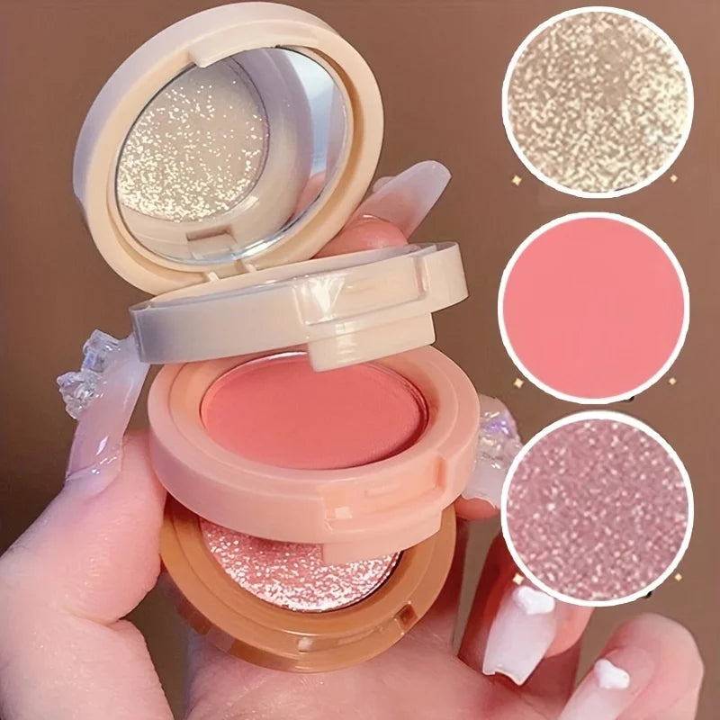 Matte And Pearlescent 3in1 Makeup Palette — Rose Petal Pink | KIMLUD