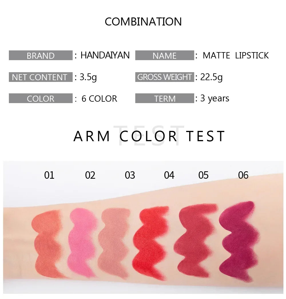 Nude Matte Lipstick Waterproof Long Lasting Non-stick Cup Lip Stick Not Fading Sexy Red Pink Velvet Lipsticks Makeup Cosmetics