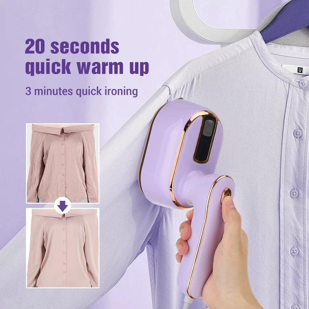 KIMLUD, Micro Steam Iron, Travel Steamer for Clothes Portable Mini Steam Iron, 970W Handheld Steamer Dry and Wet Ironing for Home,Travel, KIMLUD Womens Clothes