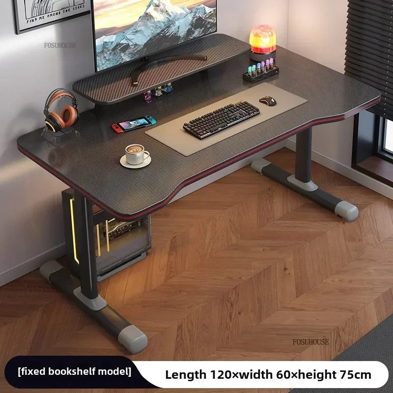 L Shape Desk Liftable Computer Table — Graphite Black | KIMLUD
