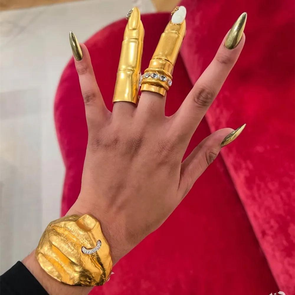 1PC Fashion Adjustable Metal Alloy Finger Ring for Women Articulated Jewelry Decoration Accessory