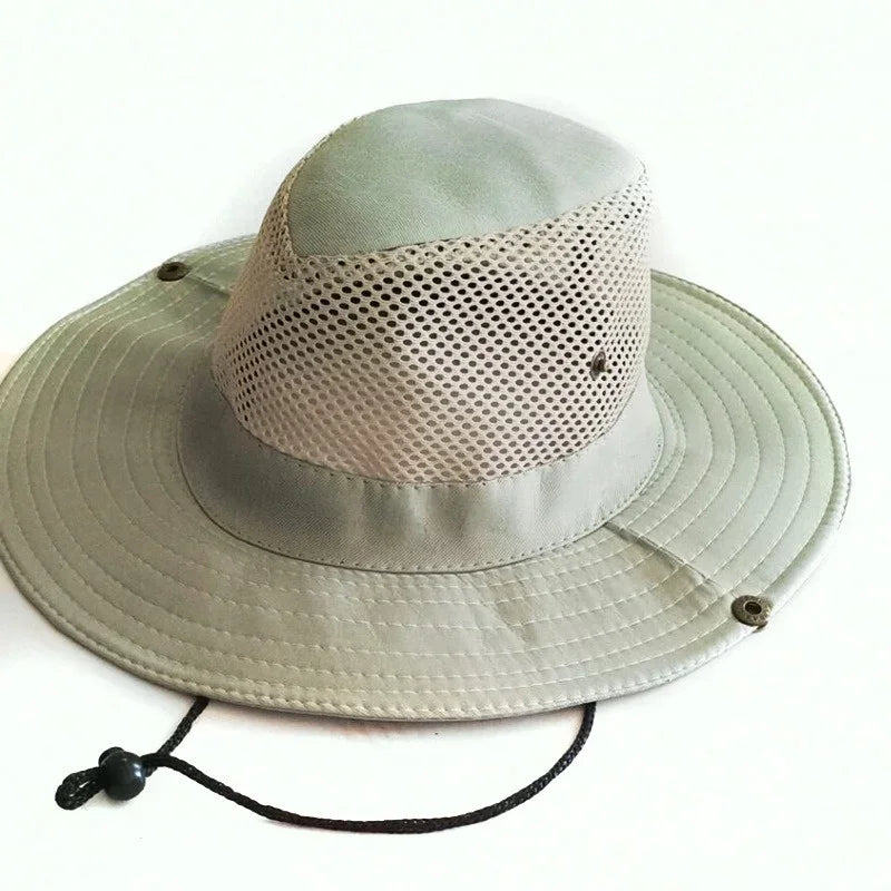 Summer Mesh Fishing Hat Outdoor Breathable Casual Cool Hat Mountaineering Sun Fisherman Hat (7  Colors)