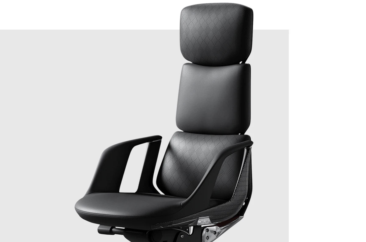 Leather Executive Swivel Office Chair — Red | KIMLUD