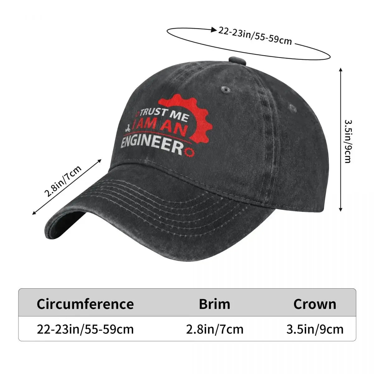 Washed Denim Trucker Cap With Bold Logo — Red | KIMLUD