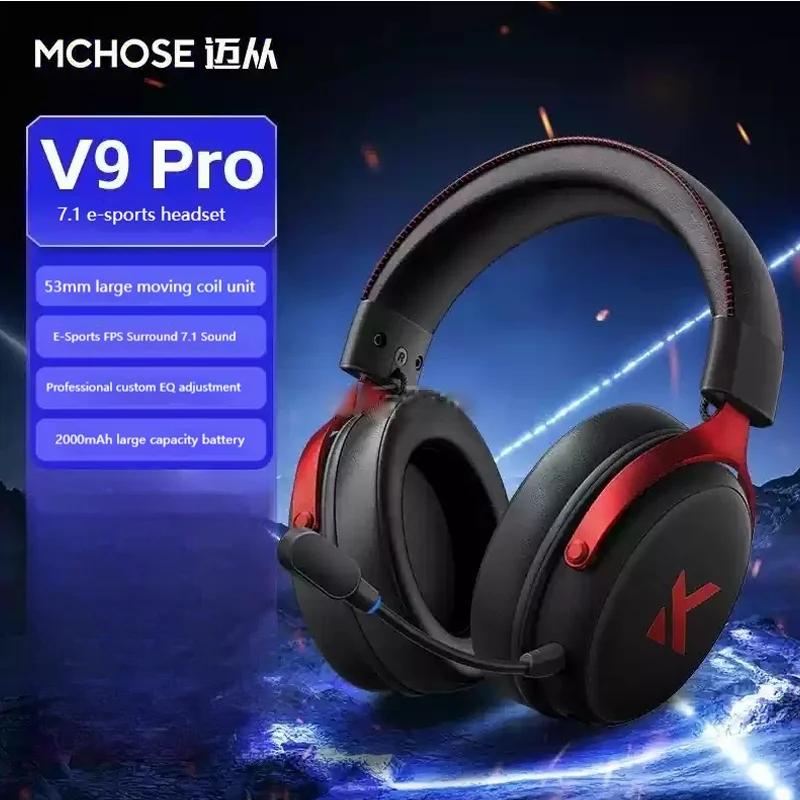 KIMLUD, Mchose V9 Pro E-Sports Gaming Headphone Bluetooth Tri-Mode Wireless 7.1 Noise Reduction Moving Coil Low Latency Mic Headphone, KIMLUD Womens Clothes