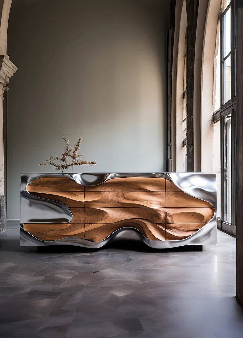 Modern minimalist design light luxury artist home dining room side cabinet living room furniture