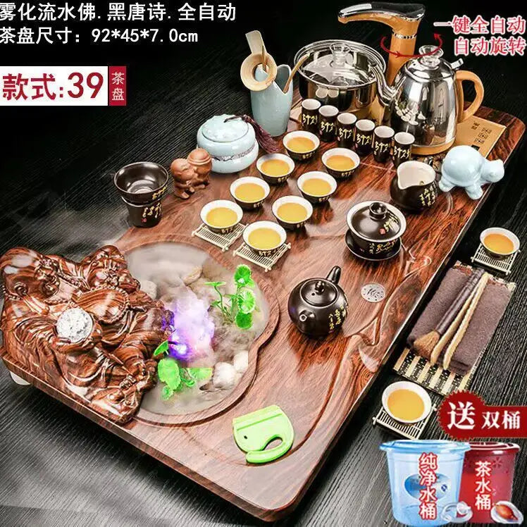 Luxury Rectangle Tea Tray Hospitality Ceremony Serving Accessories Drainage Tea Tray Chinese Kung Fu Bandejas Home Decorationgs