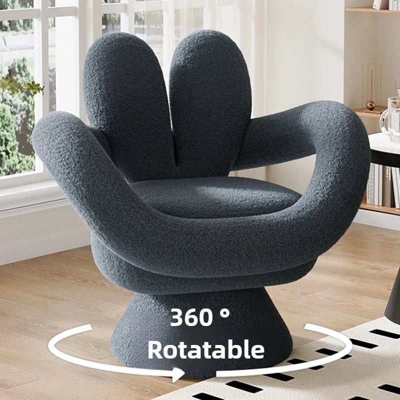 Luxury Design Balcony Living Room Chair Swivel Single Relaxing Sofa Chair Backrest Dresser Vanity Nordic Armchairs Living Chairs