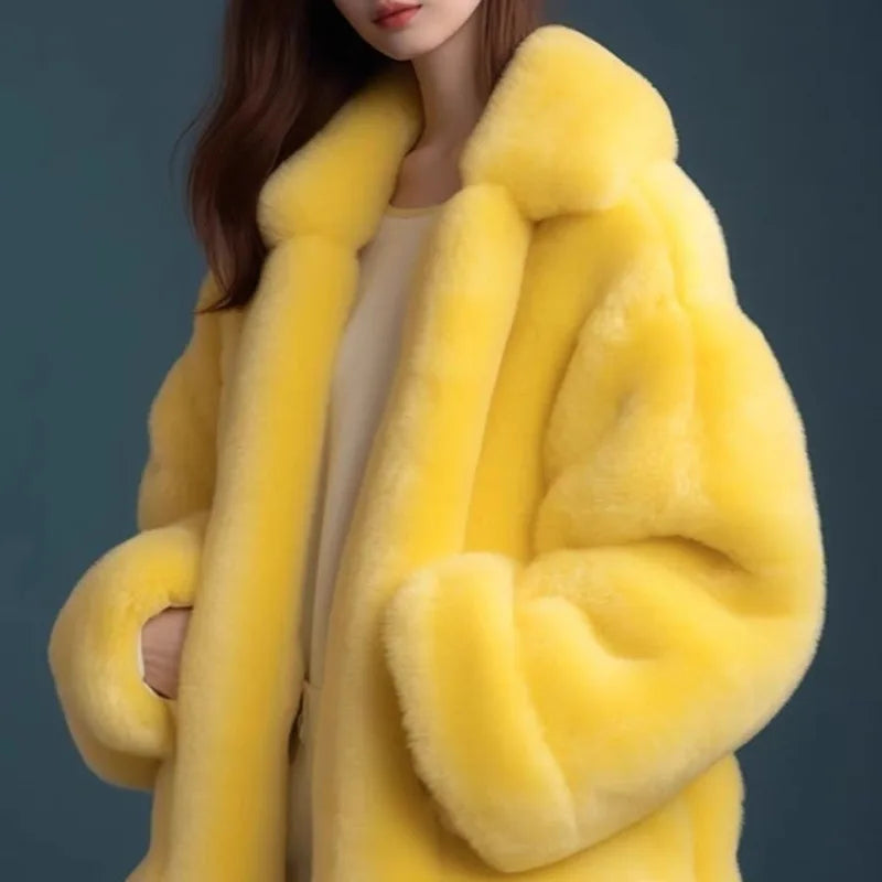 Women's Coat – Long Loose Silhouette – Cotton – Brown | KIMLUD