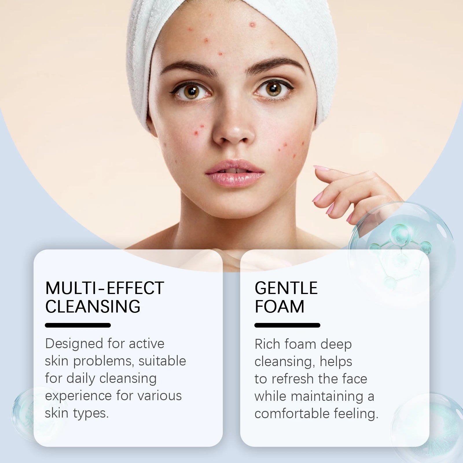 Salicylic Acid Facial Cleanser Acne Treatment — Blue | KIMLUD