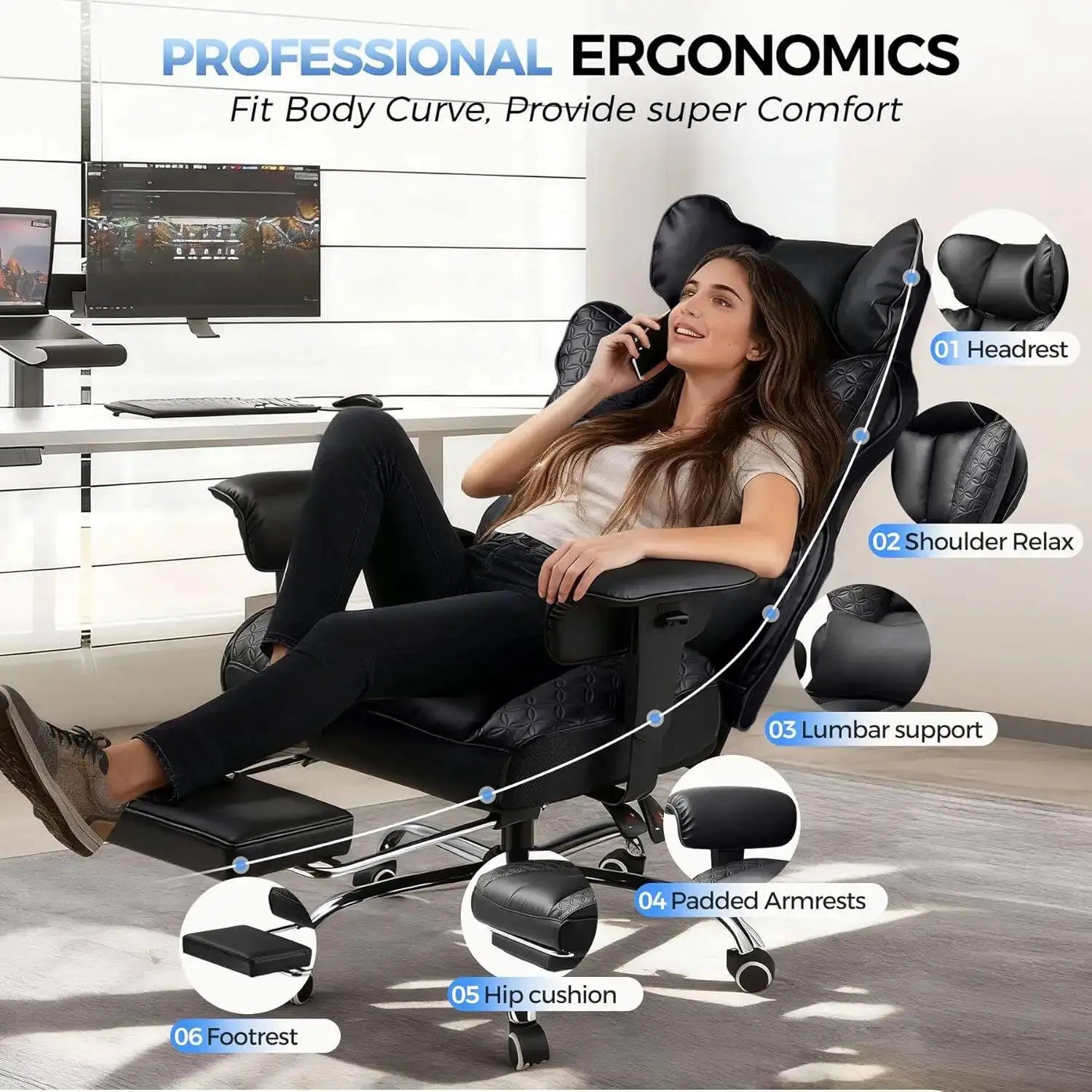 Gaming Chairs – Heavy-Duty Tall – Composites | KIMLUD
