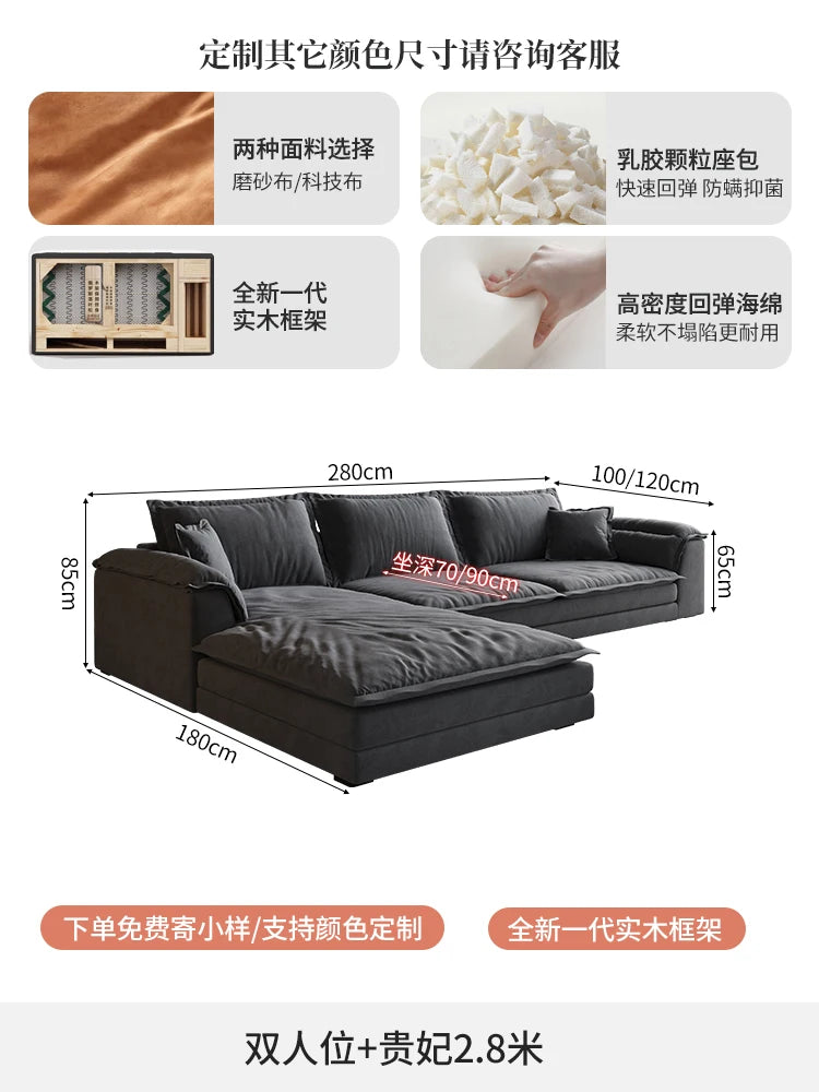 Nordic Romantic Sofa Bed With Down-Filled Cushions — Charcoal Gray | KIMLUD