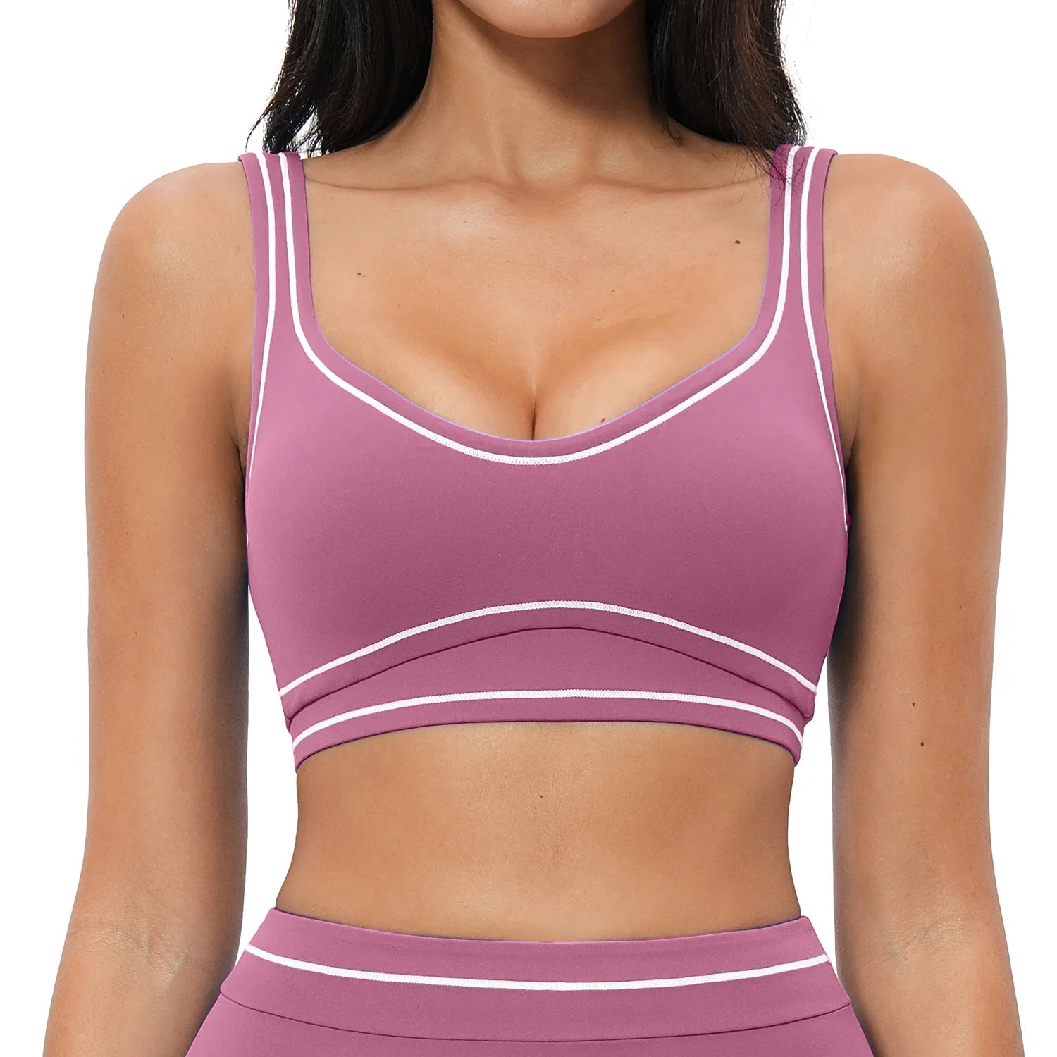 Breathable Yoga Sports Bra Color-Contrast — Multicolor | KIMLUD
