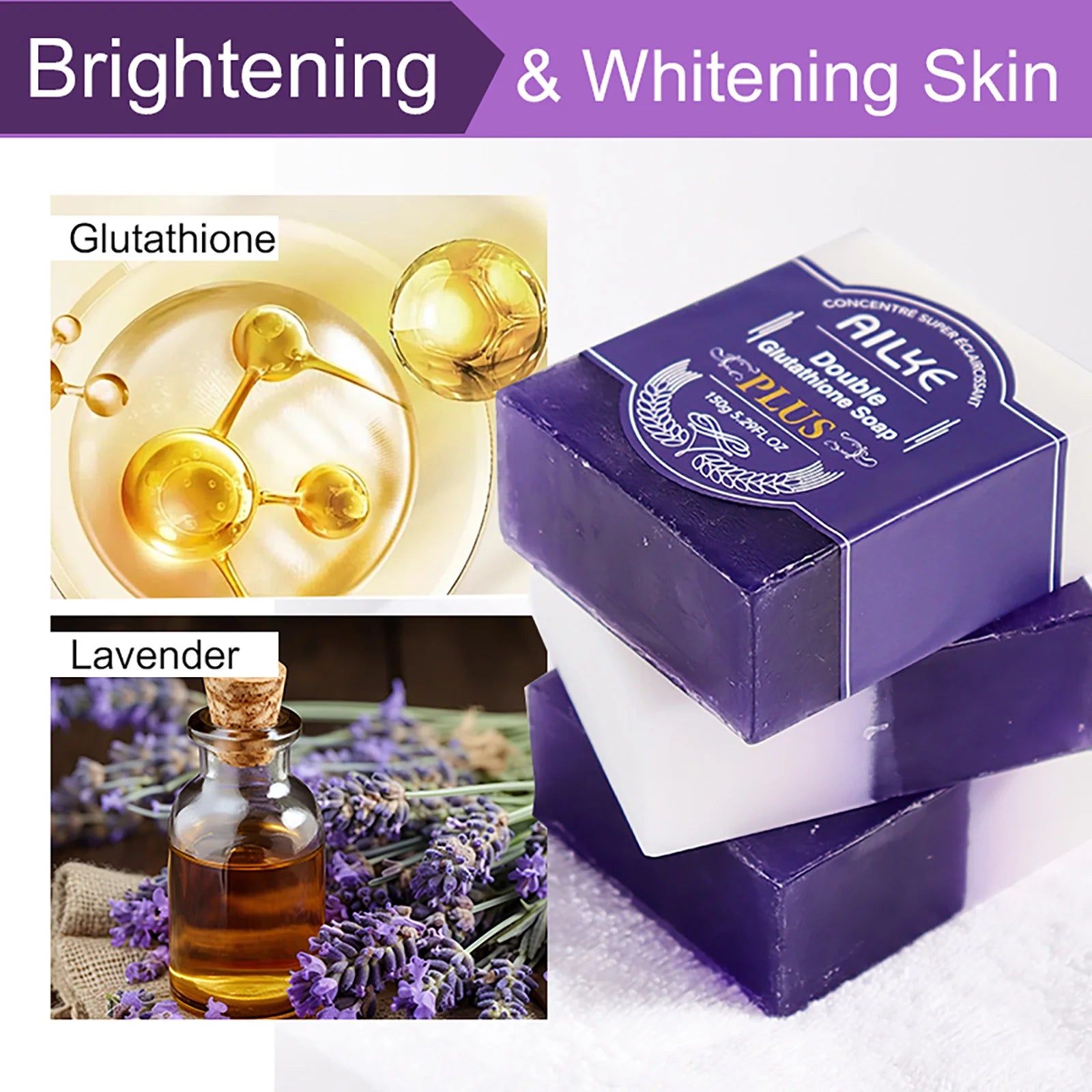 AILKE Glutathione Bleaching Cream, Advanced Lightening Lotion, Glowing Cream For Inner Thighs, Bikini Area Underarms, Natural