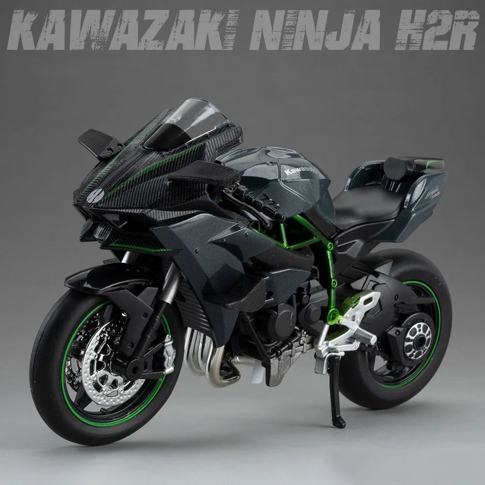 1:12 S1000RR Model Motorcycles Kawazaki NINJA H2R Toys Alloy Diecast Sound Light Shock Absorption Simulation Motorcycle Boy Gift