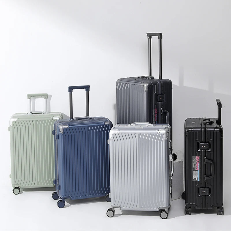 SUSHIMU Suitcase Wide Handle Travel Suitcase Men 20 24 26 Carry-On Luggage Women PC  Trolley Case
