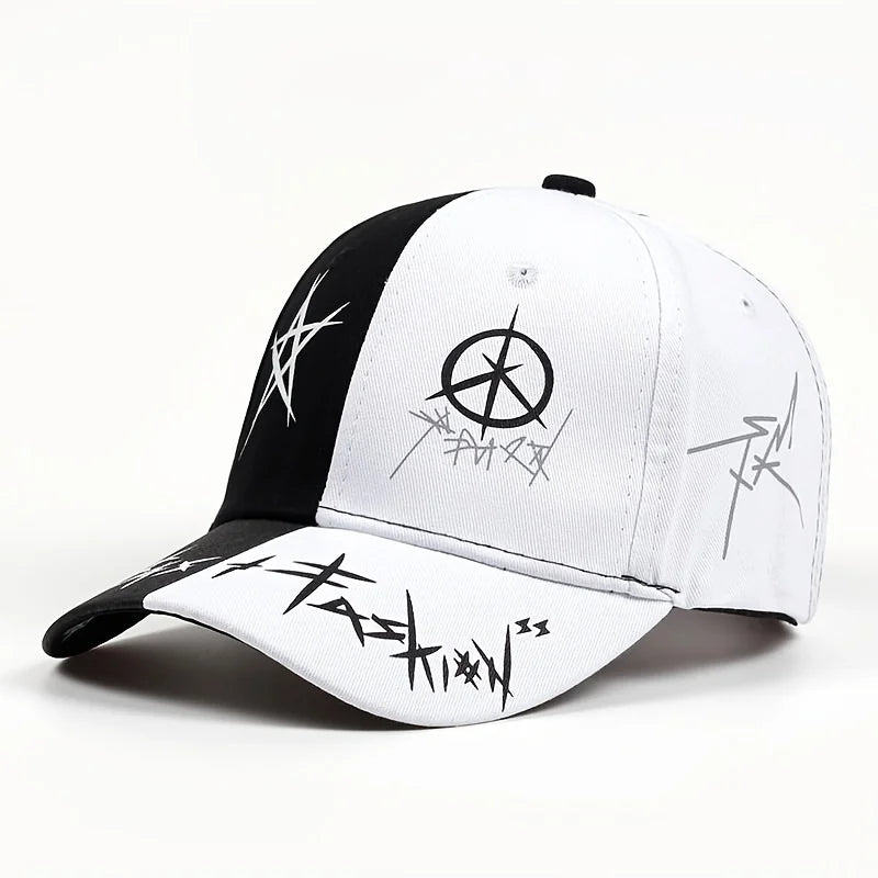 Snapback Baseball Cap Letter Pattern Printing — Black | KIMLUD