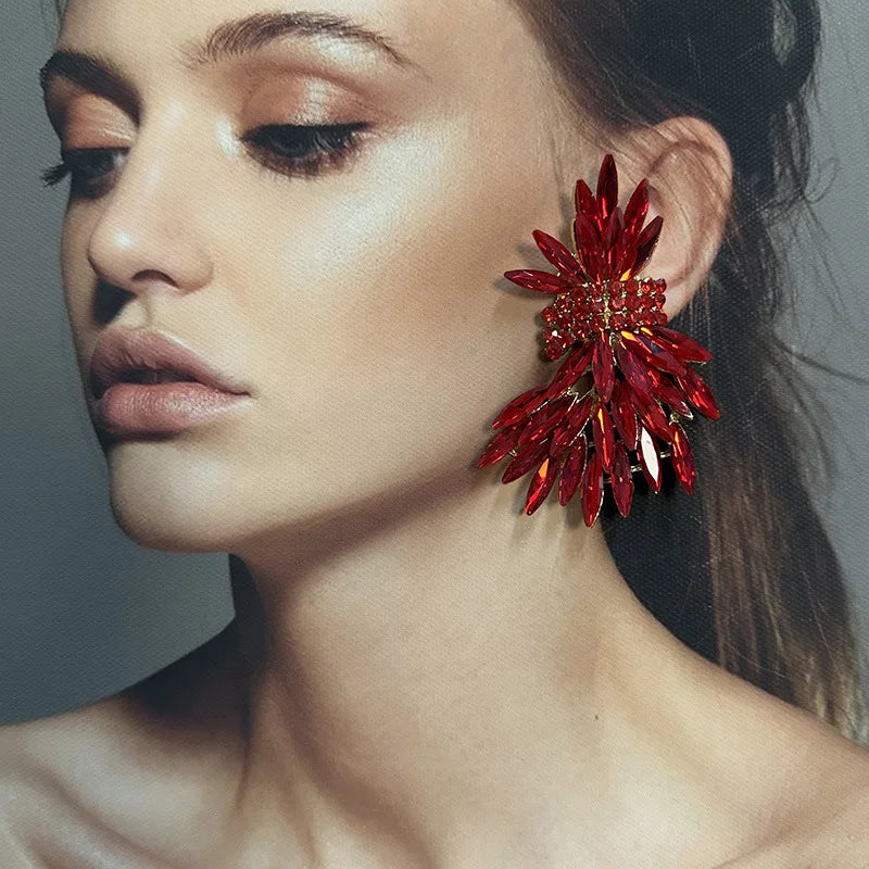 Crystal Dazzle Earrings Paved Drop — Crystal | KIMLUD