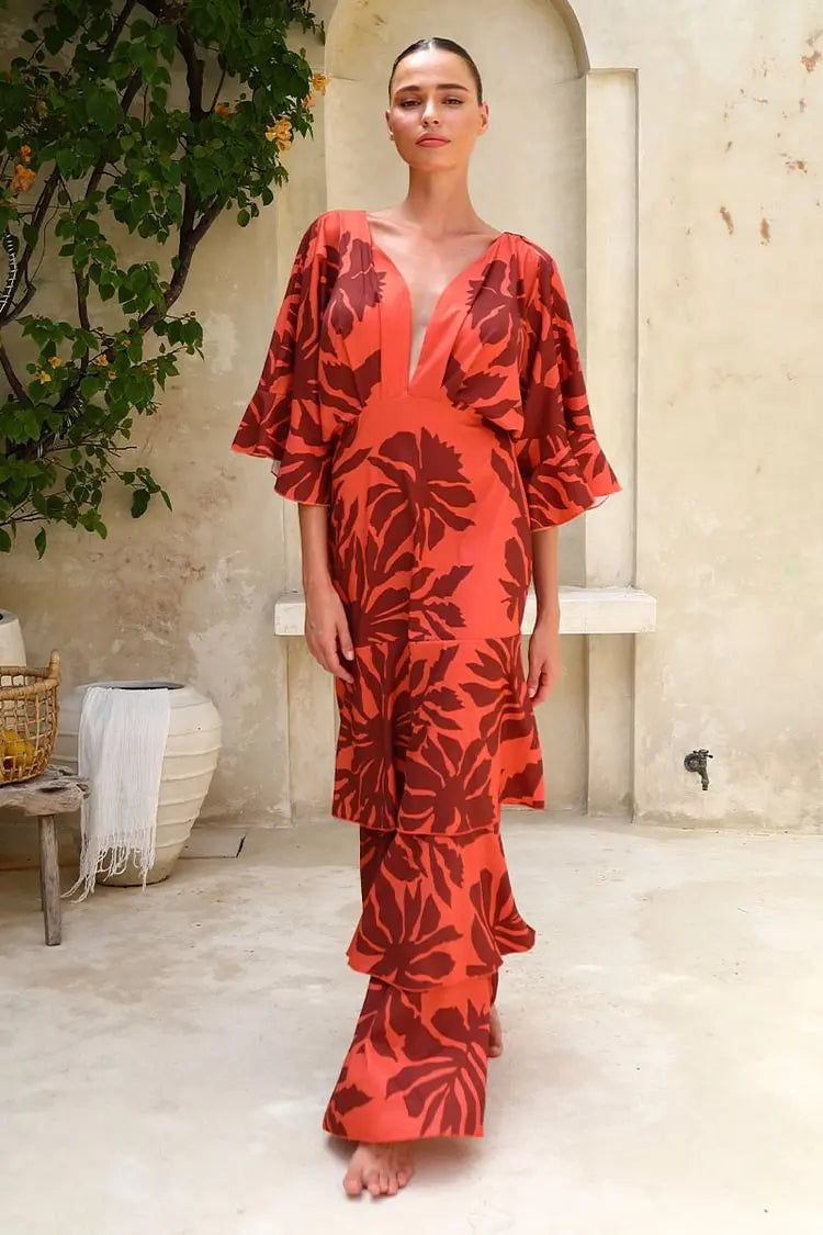 Dresses – Bandeau Blossom Print – Floor-Length Sundress | KIMLUD