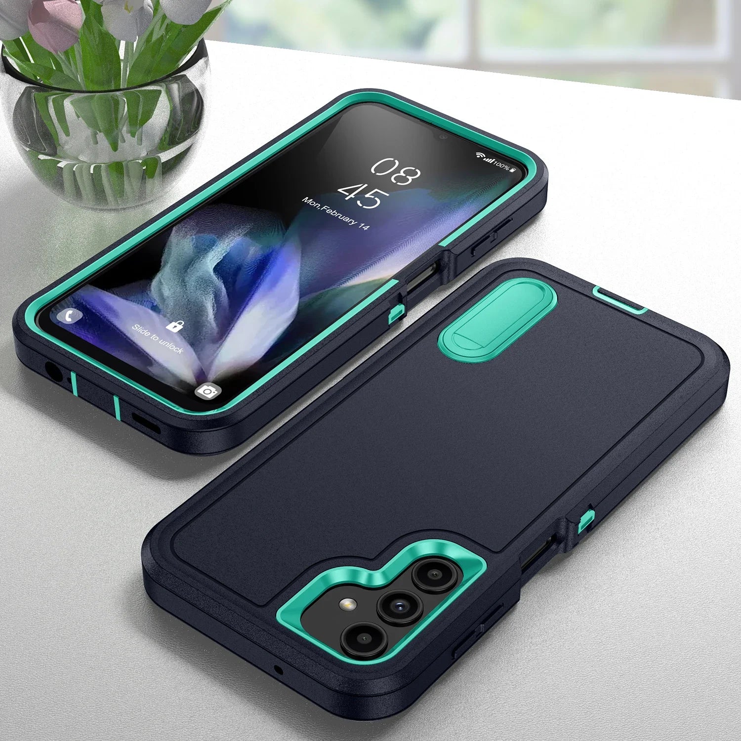 Anti-Shock Phone Case Dual-Layer Protection — Black | KIMLUD