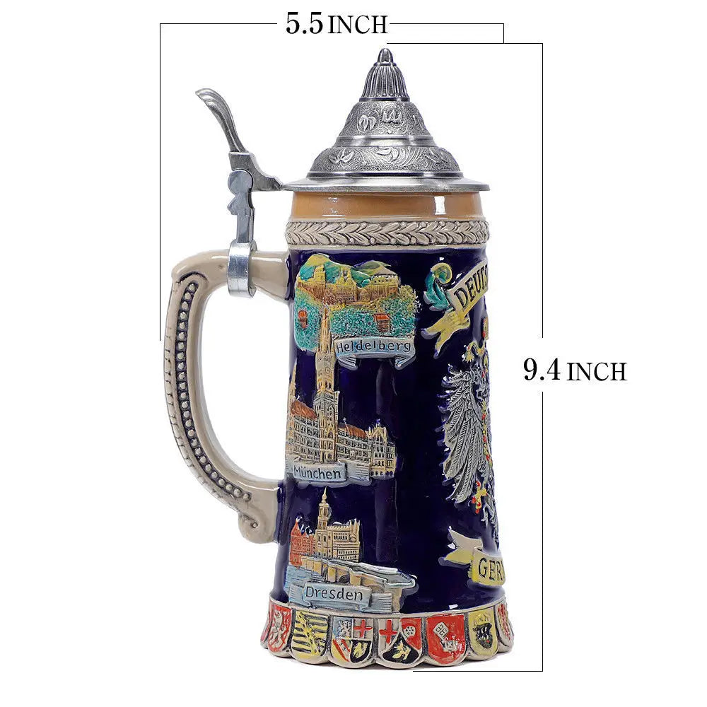 German Beer Stein Tankard Mug 600ml — Oktoberfest & Father's Day Gift | KIMLUD