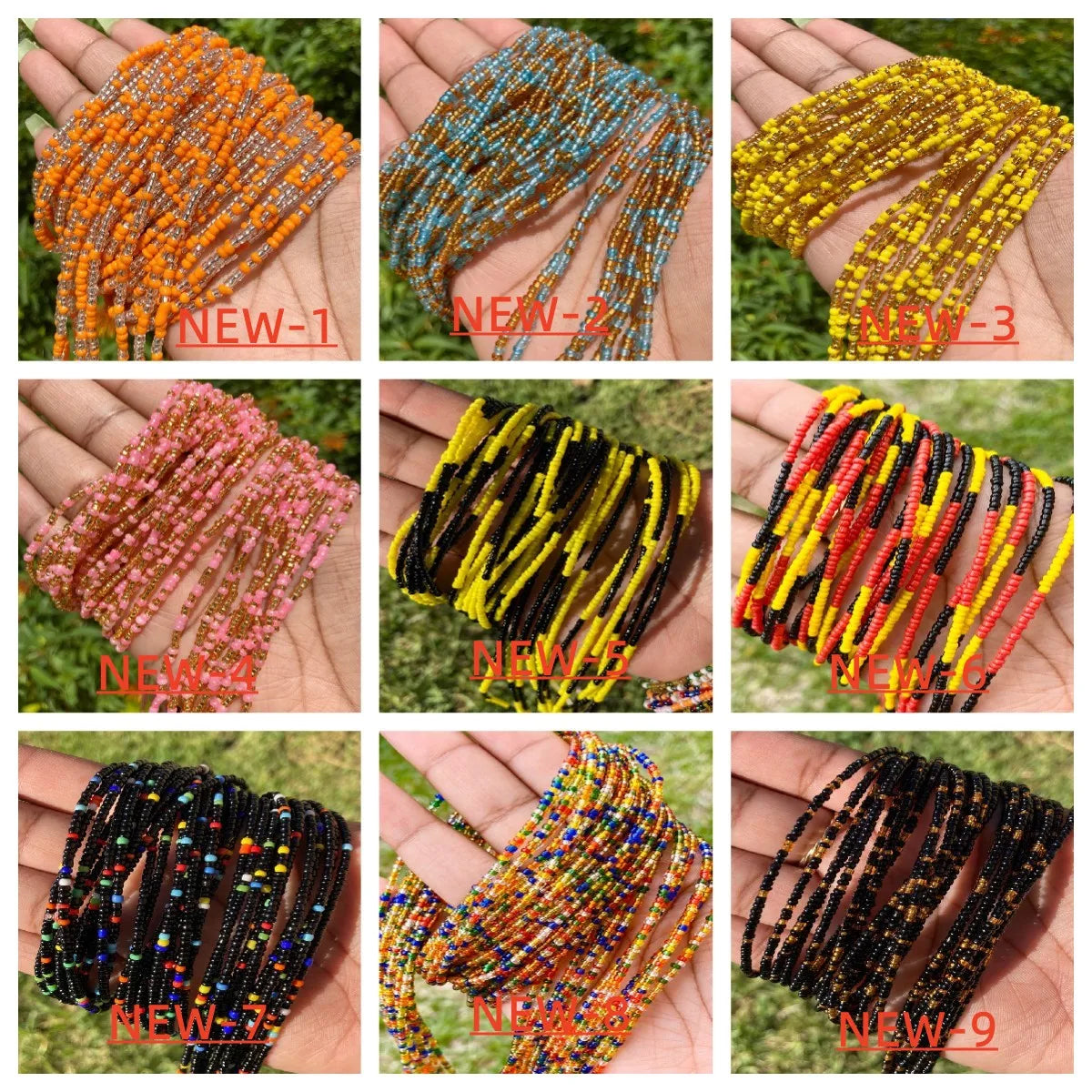 Gold-Tone Glass Beads Waist Beads Double-Strand — Gold | KIMLUD