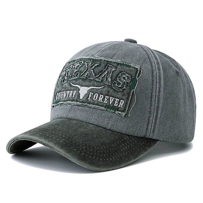Hot Sale Unisex Washed Cotton Vintage Baseball Cap TEXAS Letter Embroidery Outdoor Sports Dad Hat For Men And Women