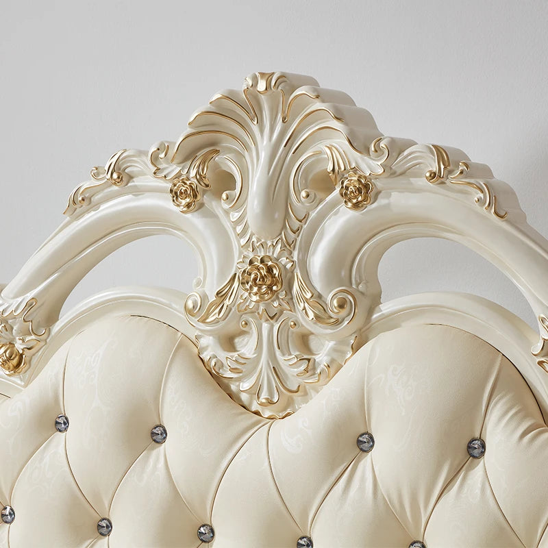 Princess France Bed Double Headboards Design Aesthetics Romantic Bed Bedroom Girls Wedding Muebles Lounge Suite Furniture