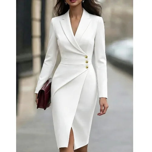 Midi Dress – Waist Cinching – Lanon – Pink | KIMLUD