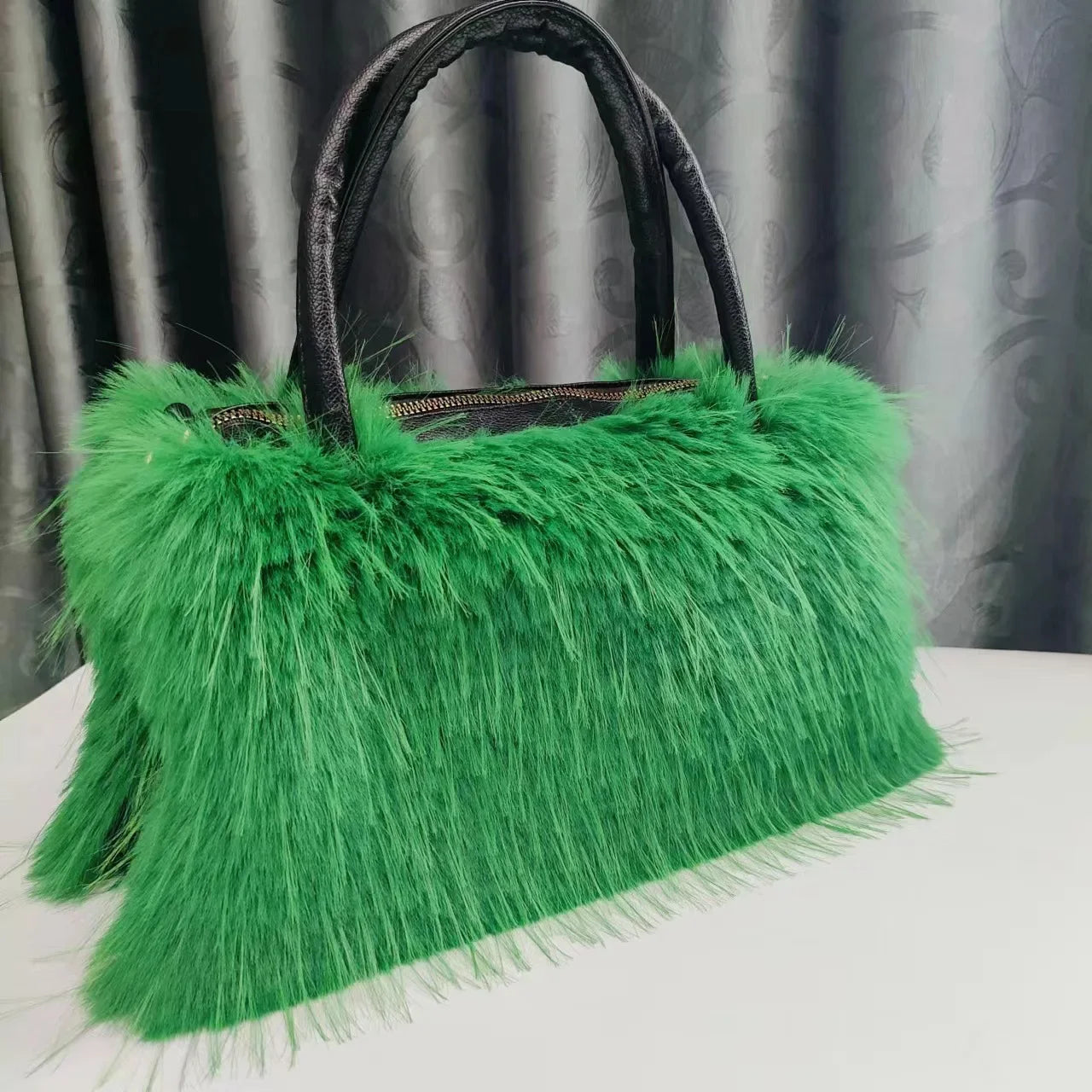 New Winter Plush Bag Long Fur Handbag Women's Crossbody Bag Fashion Trend Shoulder Bag Purses and Handbags