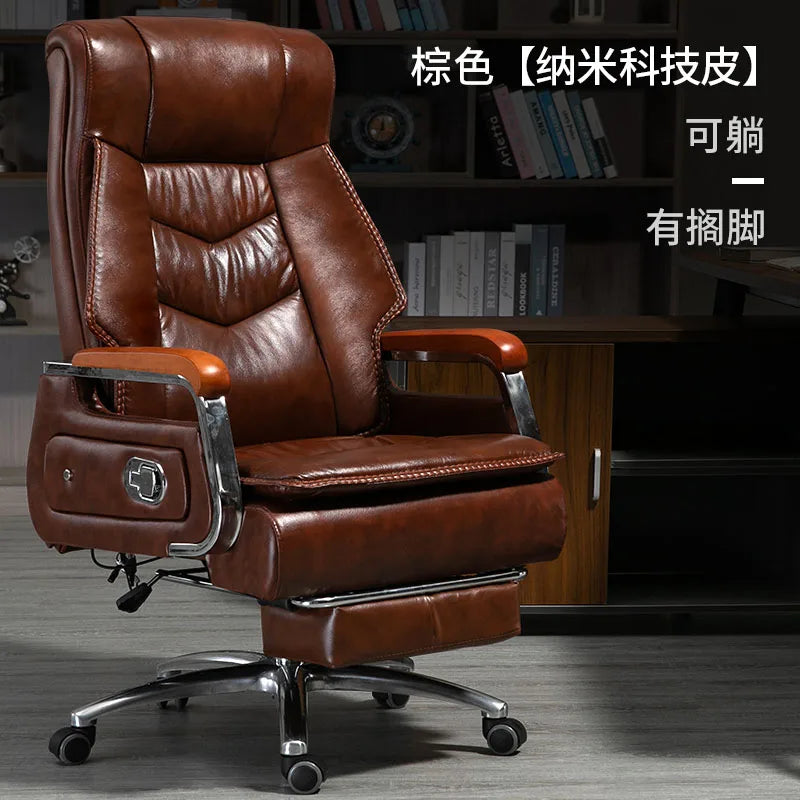 KIMLUD, Swivel Office Chair Recliner Vintage Leather Study Arm Office Chair Ergonomic Luxury Cadeira Para Computador Furniture Home, KIMLUD Womens Clothes