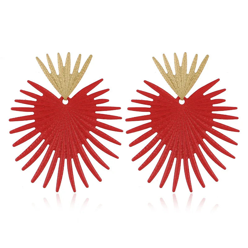 Drop Earrings Exaggerated Metal Tassel Long — Blue | KIMLUD