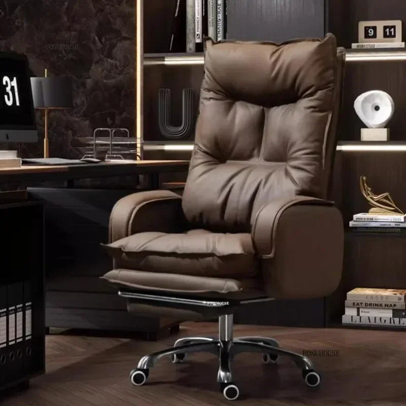 Modern Designer Armchairs Lazy Rolling Leather Office Chair Home Computer Swivel Gaming Accent Chairs Office Furniture w i g