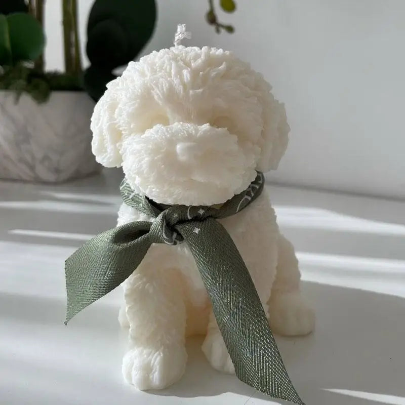Teddy Dog Candle Mold Cute Animal Pet Puppy Dog Handmade Aromatherapy Plaster Soap Silicone Mould DIY Home Decoration Tools