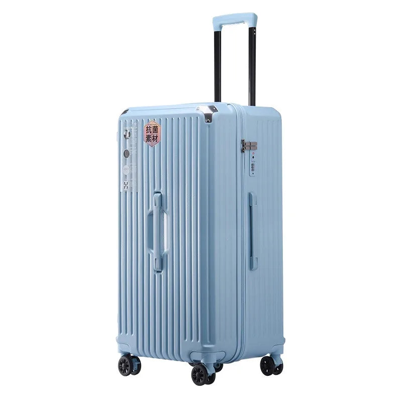 Rectangular Travel Carrier PC Large Size Lightweight Carry-on Suitcase with Five Wheels Luggage Case Travel Bag Spring Cushioned