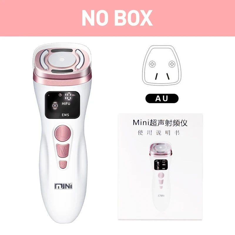 New Mini HIFU Ultrasonic Machine EMS  Microcorriente Facial Lifting Firming Skin Care Anti Wrinkle Massager